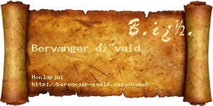 Bervanger Évald névjegykártya